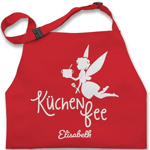 Geschenk mit Namen personalisiert by Shirtracer - Kinderschürze Schürze Kinder Jungen Mädchen - Küchenfee mit Name I Kochschürze Küchenfee