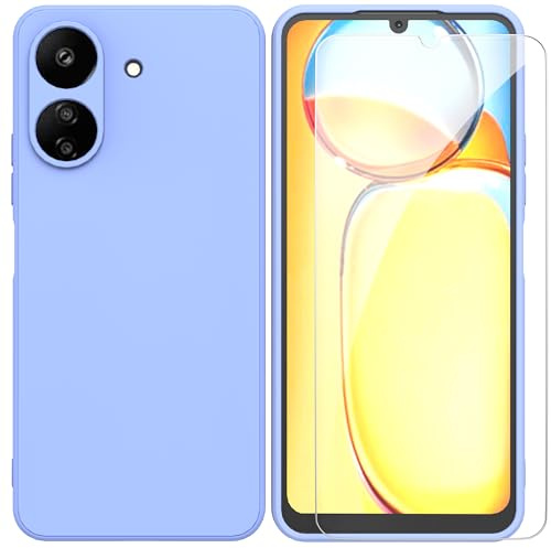 ARRYNN Funda Xiaomi Redmi 13C 4G (6,74) con Cristal Templado Protector de Pantalla,Ultra Slim Protectora Funda de Silicona Líquida Suave Case Cover - Púrpura2