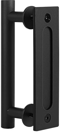 DBREAKS 24CM Scheunentor Griff, Schwarze Türgriffe, Schiebetür zieht-Griff, Küchengriffe, Türdrücker, Scheunentorgriff, Door Handle für Eine Holztür, Schranktür