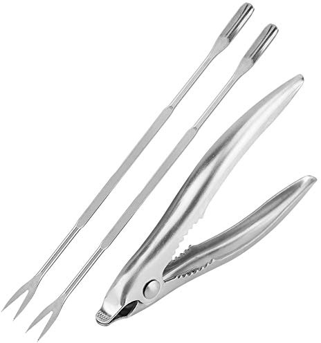 Set di Cracker per Frutti di Mare in Acciaio Inossidabile con Forchette a Doppia estremità per Gadget da per Aprire Noci con Guscio di Granchio e Aragosta