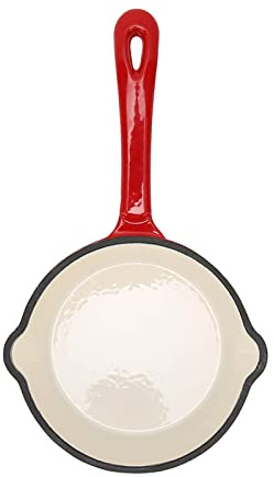 HAOHIZE Poêle à Frire, Fonte Émaillée Double Couche Antiadhésive Longue Poignée utile Sauteuse Robuste pour Restaurant à Domicile