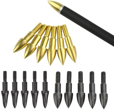 Poearcus Bogenschießen Broadheads 75/100 Grain Field Points Jagdpfeilspitzen mit Gewinde Recurvebogen Compoundbogen Zielschießen Praxis Pfeilspitzen