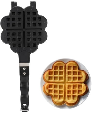Waffle Maker, Heart Shaped Waffle Moldes Cake Pan Aluminum Alloy Non Stick Waffle Cake Baking Moldes Plate for Kitchen