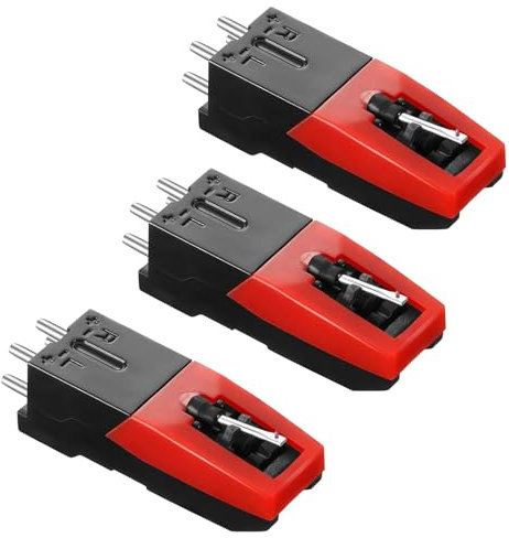 HAPPOW 3PCS Universal Record Player Cartridge, Turntable Cartridge Needle Replacement Turntable Diamond Replacement Stylus for LP Phonograph,ION, Crosley, Victrola