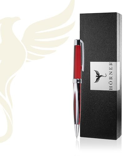 Hörner Vulcanus Kugelschreiber I Hochwertiger Stift I Schwarz Rot Weiß I Kugelschreiber Metall I Edles Design I Geschenk für Männer I Abschiedsgeschenk Kollegen I Gastgeschenke Hochzeit