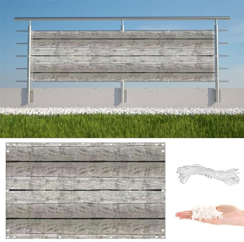 Balkon Sichtschutz 2m x 6m Heavy Duty Wind- und UV-Schutz Schutzgitter mit Kabel Knopfloch Rand Schild Mesh für Vedah Veranda Sichtschutz