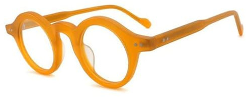 ETETGVG Rundes Acetat-Brillengestell für Herren und Damen, lässig, mit Nieten, Brillengestelle, Orange