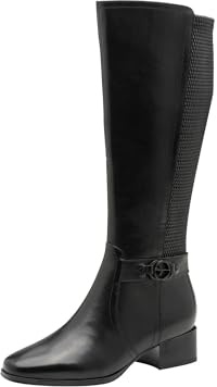 Tamaris Dam Comfort Long Boot Heel hög knästövel, svart, 41 EU, svart, 41 EU