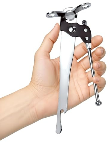 1pcs Stainless Steel Butterfly Portable Manual Can Tin Opener - Safe, Heavy Duty Tin Opener UK with Non-Slip Handle and Easy Grip- Ideal for Kitchen Sliver