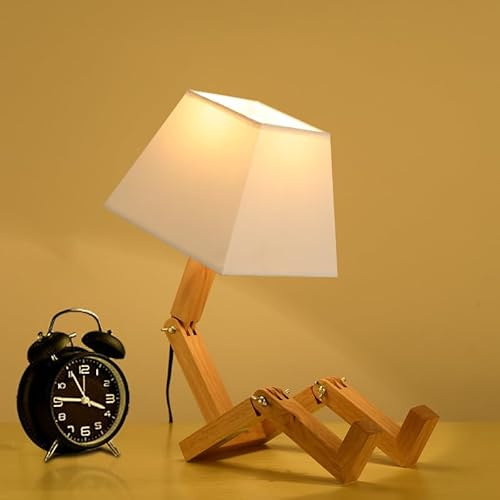 TONGNIDA 220V Creative Robot Joint Table Lamp, lampada da tavolo flessibile Joint, lampada da lettura per la cura degli occhi con ripiano per libri (Moderno)