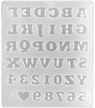jiingekk Stampo in silicone con 26 lettere maiuscole da 0 a 9 cifre in resina epossidica per gioielli fai da te e accessori per torte di zucchero