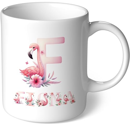Personalisierte Tasse mit Namen - Flamingo - Geschenk Kaffeetasse Namenstasse selbst gestalten personalisieren bedrucken Geburtstag Becher Teetasse Kaffeebecher (Weiß Bild36)