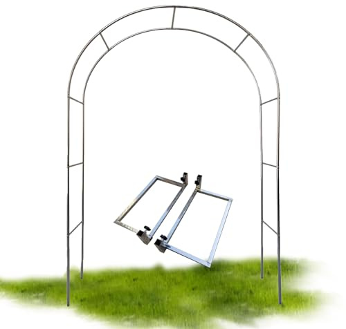 Edelstahl Rosenbögen Gartenbogen 120 150 180 220 280 300 320cm, Metall Pergola Rankhilfe Für Kletterpflanzen Und Rosen, Garten Hochzeit Dekoration, Einfache Montage, Terrasse & Garten(H240cm*W180cm)