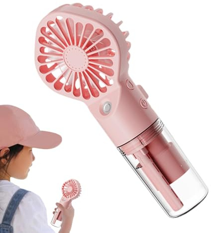 Ventilador pulverizador de agua – Ventilador de mano con función de pulverización – Mini ventilador con refrigeración por agua mano | Ventilador portátil de viaje manual, 4 posiciones ajustable