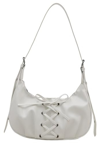 Qsvbeeqj Bolsos de hombro para mujer, bolso cruzado de hombro, bolso de cuero de moda, bolso elegante, bolso de sillín, bolsa de regalo, bolsa de silla de montar, Blanco