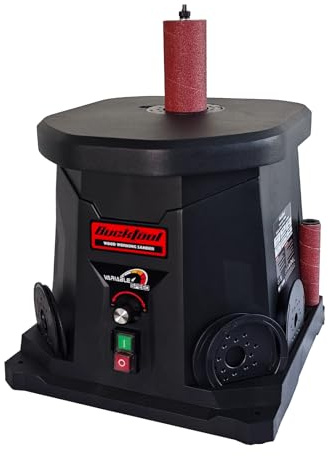 BUCKTOOL 450W Spindelschleifer, Oszillierende Spindelschleifmaschine | 1000-1800 U/min Variable Drehzahl, 6 Schleifhülsen, 16 mm Oszillationshub und Staubabsaugung für Kanten und Konturen