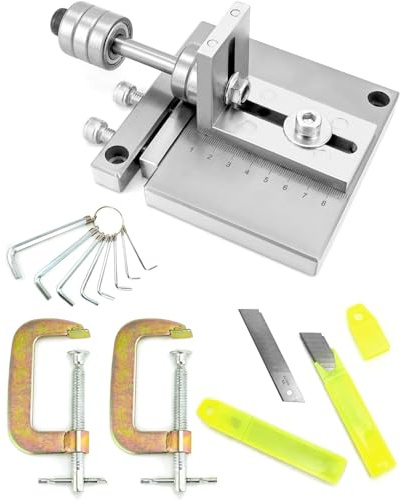 PODEC Machine De Découpe De Bandes De Cuir, Outil De Découpe Robuste avec 20 Couteaux, 2 Serre-Joints Et 8 Clés, Largeur De Coupe Maximale De 60 Mm, Outil De Découpe De Bandes De Cuir Efficace