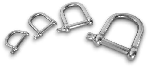 Seilwelt 8mm 2 Stück Edelstahl D Schäkel extra breit für Ketten AISI 316 V4A