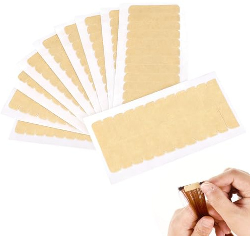 120 Piezas Extensiones Adhesivas, Cinta Adhesiva Doble Cara Profesional para Extensiones de Cabello Natural, Fácil de Usar y Segura en Color Marrón