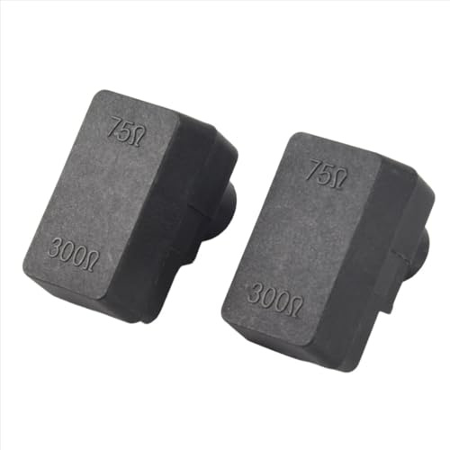 Lafeier 2 x Trasformatore di corrispondenza antenna push-on 300/75 Ohm TV F adattatore coassiale