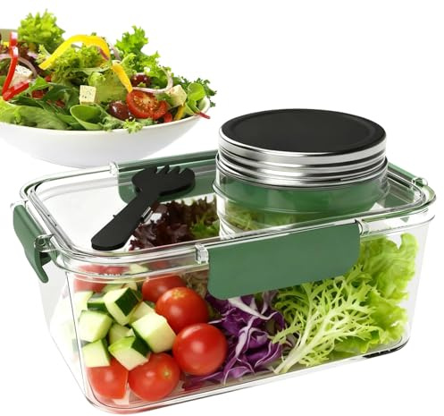 Sionhiuo Ensaladera | 71 g Contenedor de alimentos con tapa – Panera de Picnic, para viajes, oficina, escuela, viajes, camping, picnic, preparación de comidas, aperitivos, ensaladas, cereales, cocina