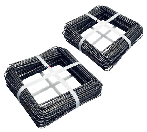 Pack de 200 Agrafes Métal 20x20cm Toile de Paillage Acier Cranté Pointes Biseautées 4mm Diamètre Fabrication Française Piquets Largeur 20cm Geotextile Lot Agraphes