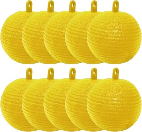 Lot de 10 pièges à moustiques adhésifs pour plantes – Lot de 10 pièges à mouches à fruits – Boules de attrape-mouches à fruits à suspendre – Utilisation multifonctionnelle pour le jardin – Jaune-Xing
