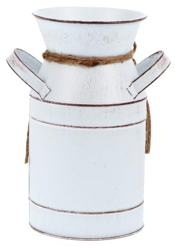 Vase à Fleurs Rétro en Fer Blanc, Forme de Pot à Lait Décoratif