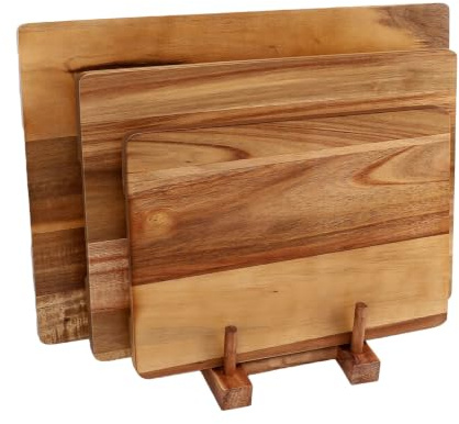 Haofy Wood Chopping Block Set 3pc, 11 13 15 Inch Boards