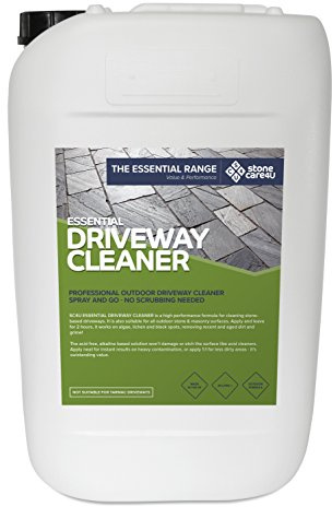 Stonecare4u Essential - POWERFUL DRIVEWAY CLEANER - The Simple Way to Remove DIRT, ALGAE, WEEDS and MOSS from BLOCK PAVING, CONCRETE, NATURAL STONE and COBBLE PAVING Drives (25 Litre)