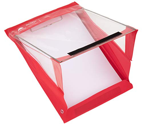 Paperdry Klemmbrett A4 Hochformat Rot, Wasserfest & Kälteresistent | Hochwertiges PVC, Deckel schließt mit Klettverschluss als wasserdichte Mappe. Rückseitiger Clip auch bei Trockenheit nutzbar.