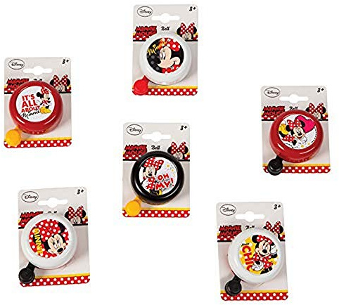Widek Mädchen Bicycle Bell Disney Minnie Mouse Fahrradklingel, rot, Einheitsgröße
