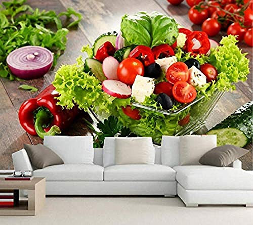Geprägte Wandbilder Salate Gemüse Lebensmittel Tapeten Restaurant Wohnzimmer TV Sofa Wand Küche Wandfresken Tapete wandpapier fototapete 3d effekt tapeten Wohnzimmer Schlafzimmer-250cm×170cm