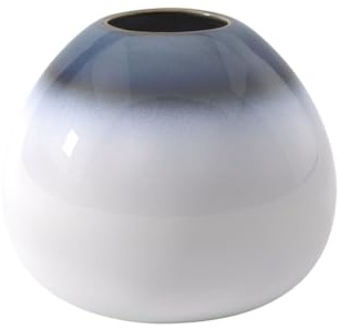 like. by Villeroy & Boch Lave Home Vase Egg Shape, 14,5x14,5x13cm, Bleu