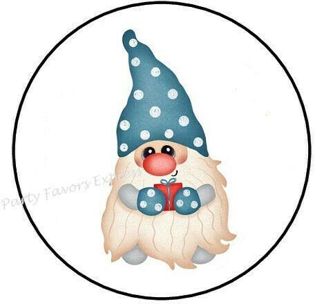 2 cm ø 32 Stück Aufkleber Sticker Briefumschlag-Siegel Post Rund Gnome Present Wichtel Geschenke R2011
