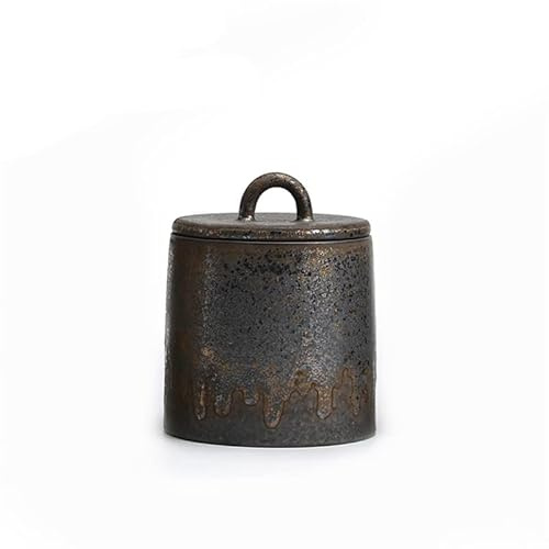 Crysdaralovebi Grande boîte à thé japonaise scellée en céramique - Style vintage - Grande boîte à épices - Pour la maison et les bonbons (C)