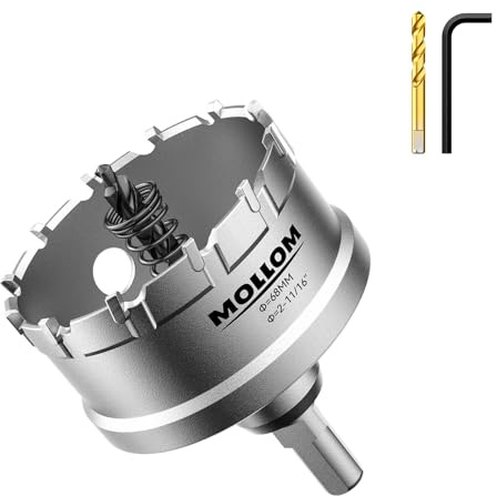 Mollom 2-11/16 (68mm) Hartmetall-Lochsäge Schwerlast mit 2 Zentrierbohrern