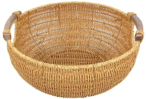 Zerodeko Cesta De Almacenamiento De Escritorio Tejida De Imitación De Ratán Cesta Para Huevos Multiusos Cocina Sala De Estar o Baño