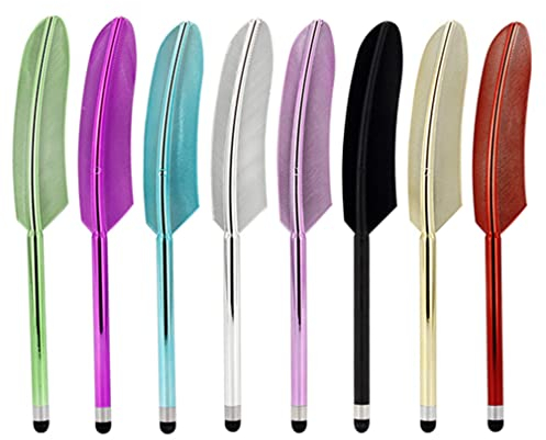 SamHeng 8 Stück Eingabestift für Touchscreens, Mehrfarbig Federförmig Universal Hohe Empfindlichkeit Kapazitiver Stylus Stifte Touchstift Kindle Tablets Smartphones und Andere Touchscreen-Geräte