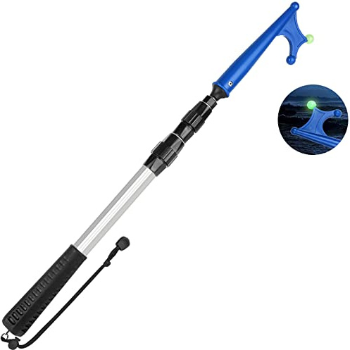 SANLIKE Boat Hooks Telescoping Extension Docking Boat Hook Pole with Luminous Bead, Lightweight Floating, Non-Slip Rubber Handle, 2 FT to 4.68 FT