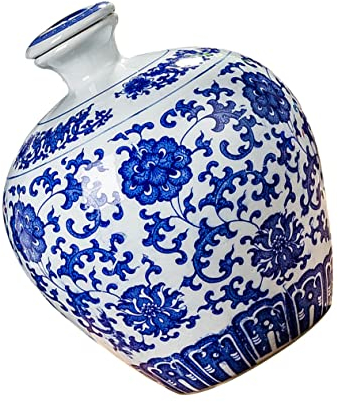 Cabilock Recipiente De Cerámica Blanca Para Almacenar Vino Sake Gran Capacidad Para Decoración Del Hogar