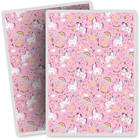 Vinyl Rectangle Vertical (Portrait) Stickers (Set of 2) 10cm - Pink Unicorn Clouds Stars Rainbow Kids for Laptops, Tablets, Luggage, Scrap Booking, Fridges #170781