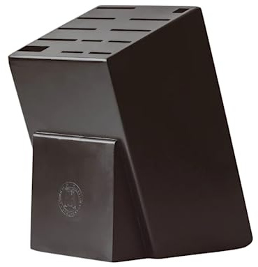 Hometown Black Universal Knife Block, Ebony Stained Red Oak with 12 Slots (Ebony Stained Red Oak)