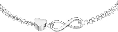 Fersora Pulsera Infinito Mujer con Corazón – Cadena Doble Ajustable – Amor Eterno y Amistad – San Valentín, Día de la Madre, Cumpleaños o Aniversario – Joyería Elegante y Duradera - Pulseras Mujer