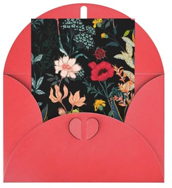 Bunte Boho-Blumen-Karten und Umschläge. Geburtstagskarten, Weihnachtskarten, Halloween, Dankesbriefe, Ermutigungskarten.