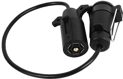Aramox Adaptateurs de Prise de Remorque à 7 Broches, Sûr, Fiable, Durable, Double Tête US vers UE, Prise de Remorque pour Prises de Voiture, Garantit la compatibilité Lors de