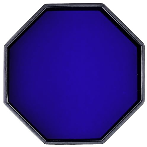 TOPTAN Würfeltablett, blaues Filzfutter, PU-Leder, achteckig, Würfeltablett für Dungeon Crawler Spiele