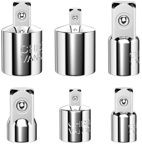 Lectorias 6 Pièces Adaptateur Douille, Adaptateur Cliquet, Adaptateurs de Douille, Adapter 1/4 à 3/8, 1/2 à 3/8, 3/8 à 1/4, 3/8 à 1/2, 1/2 à 1/4, 1/4 à 1/2 pour Douilles et Embouts