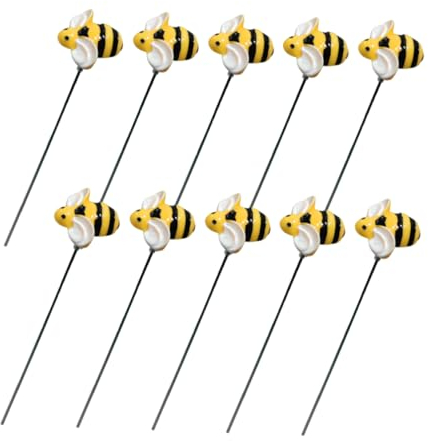 POPETPOP 10stücke Bienen Stecker Garten Dekoration Simulation Blumentopf Einsatz Ornament Für Außenhof Und Terrasse