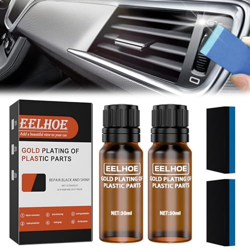 TaimeiMao 2 Stück Kunststoffsanierung für Autos,30 ml Kunststoffsanierungsmittel für Auto,Kunststoffreiniger Kunststoff Auffrischer,Reparaturmittel für Autokunststoffe,Kunststoffpflege Auto